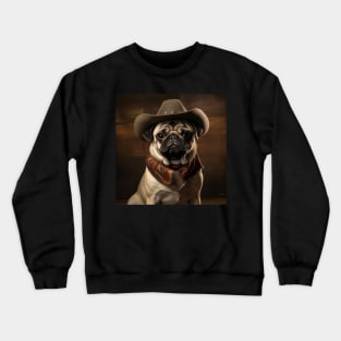 Cowboy Dog - Pug Crewneck Sweatshirt